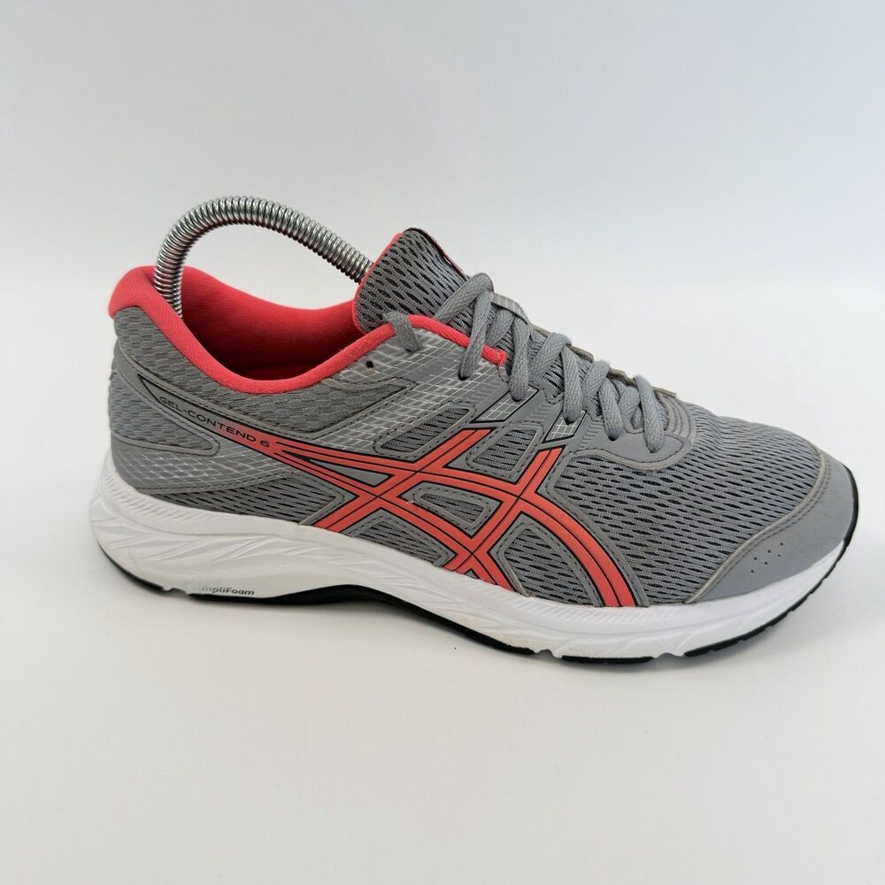 Asics Gel Contend 6 Sneaker Womens Athleisure Running Shoes Gray Size 9 Wide